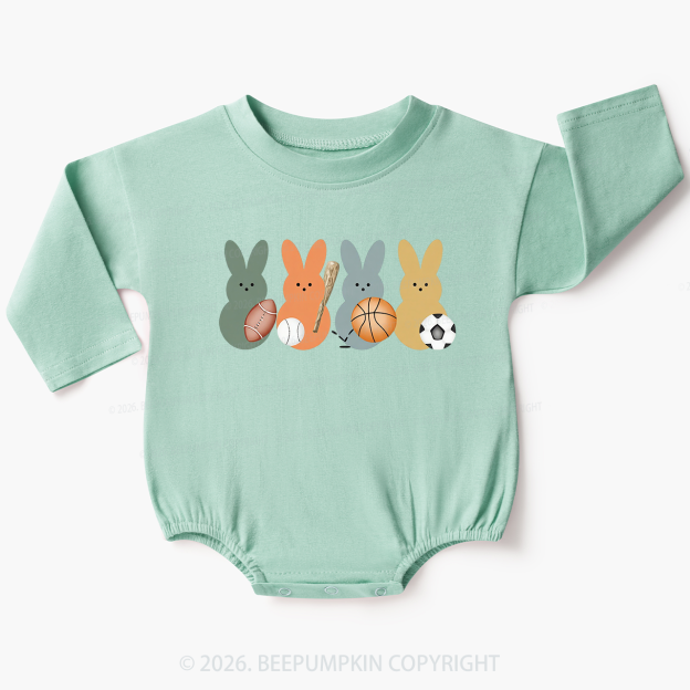 Easter Sporty Bunnies Baby Bubble Romper