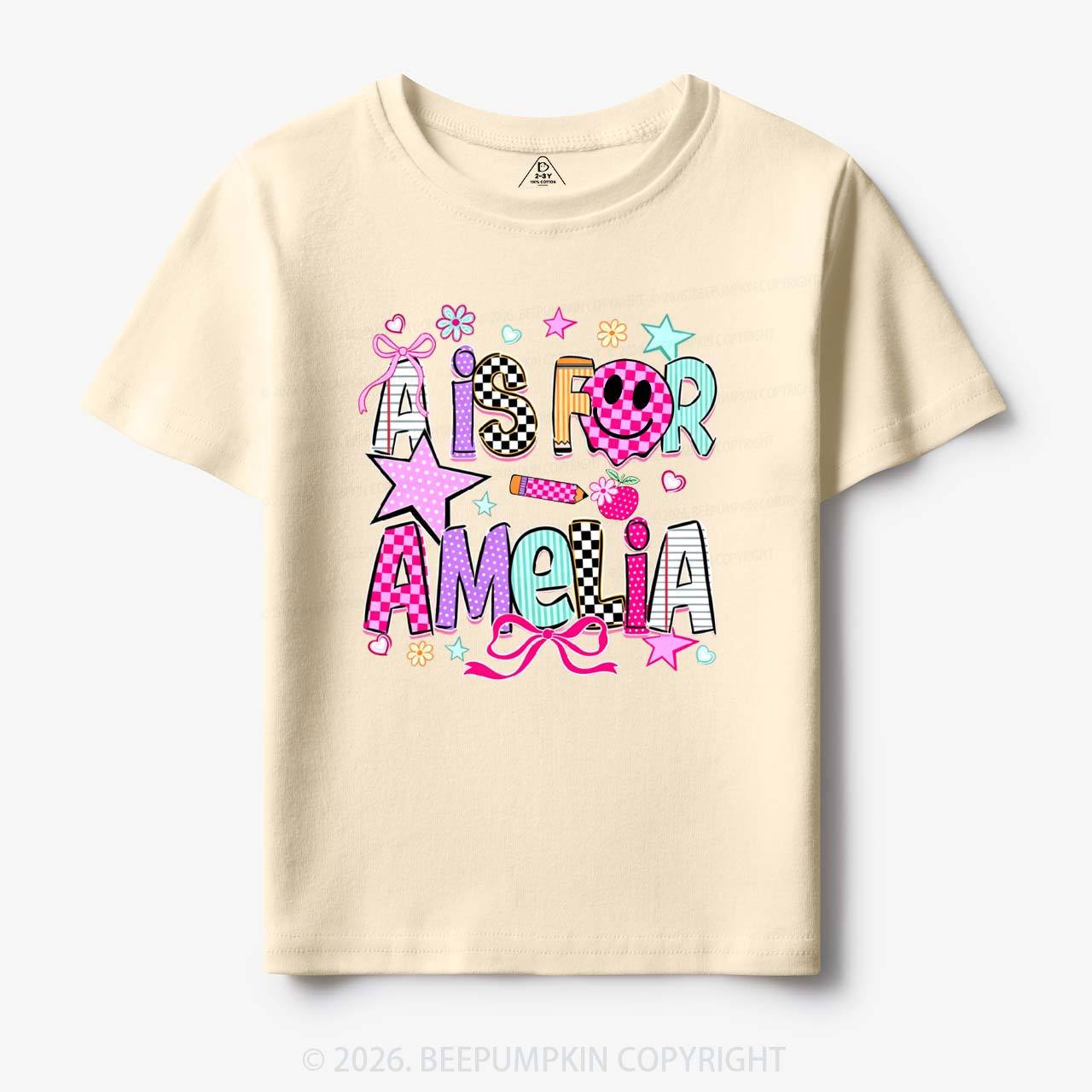 Personalized Letter Is For Name Colorful Toddler&Kid's Tees