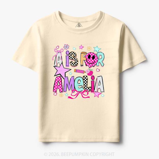 Personalized Letter Is For Name Colorful Toddler&Kid's Tees