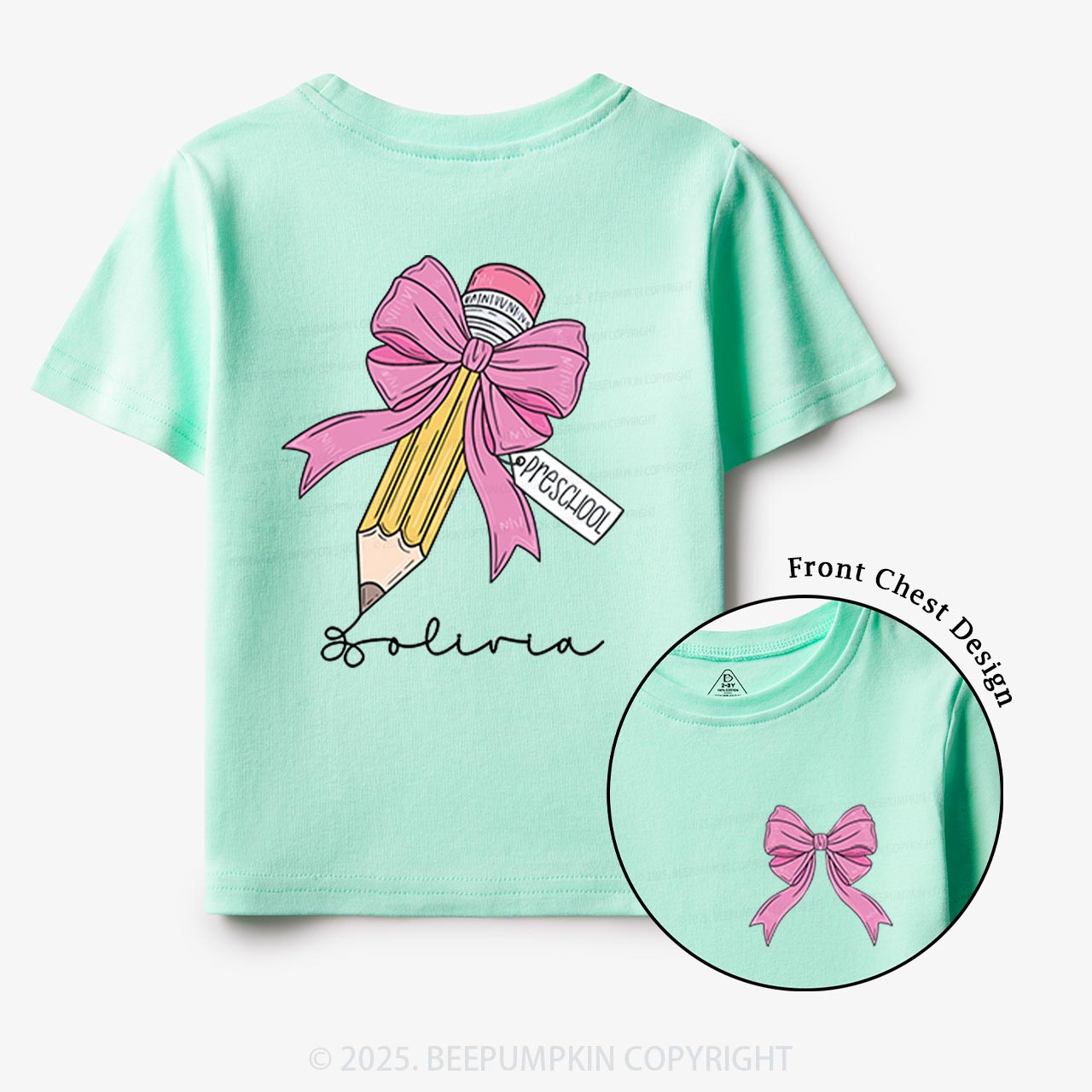 Personalized Girls Back To School Toddler&Kid's Tees Beepumpkin