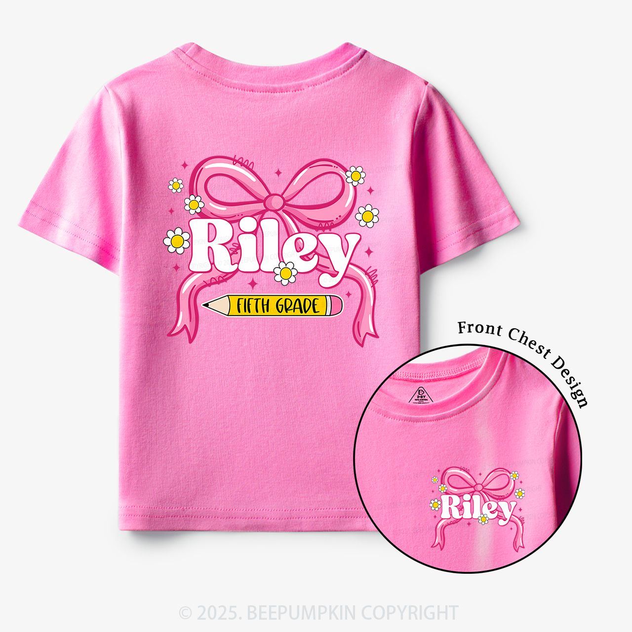 Personalized First Grade Girly  Toddler&Kid's Tees Beepumpkin