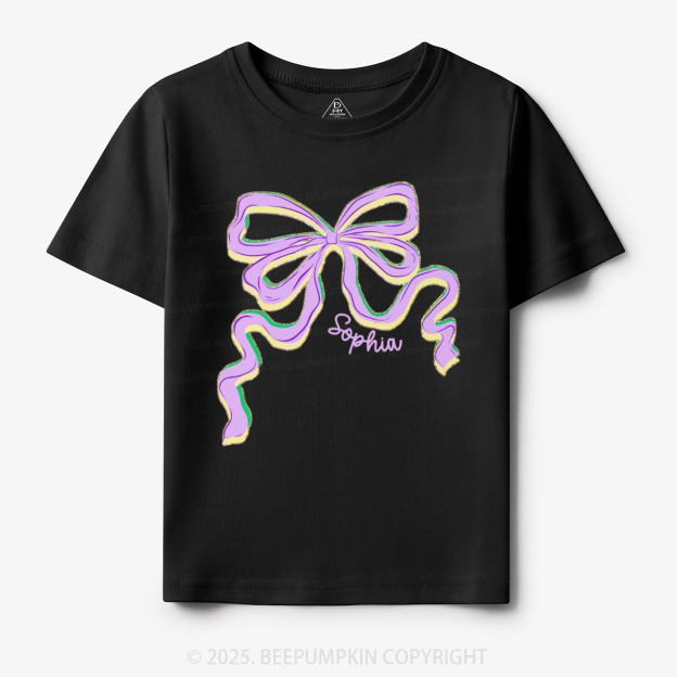 Personalized Sugar Bow Mardi Gras Toddler&Kid's Tees Beepumpkin