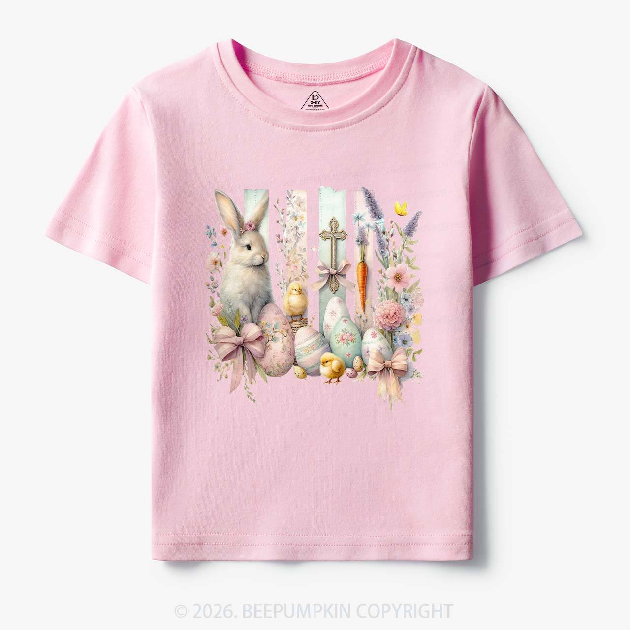 Pastel Brush Happy Easter Bunnies Toddler&Kid's Tees