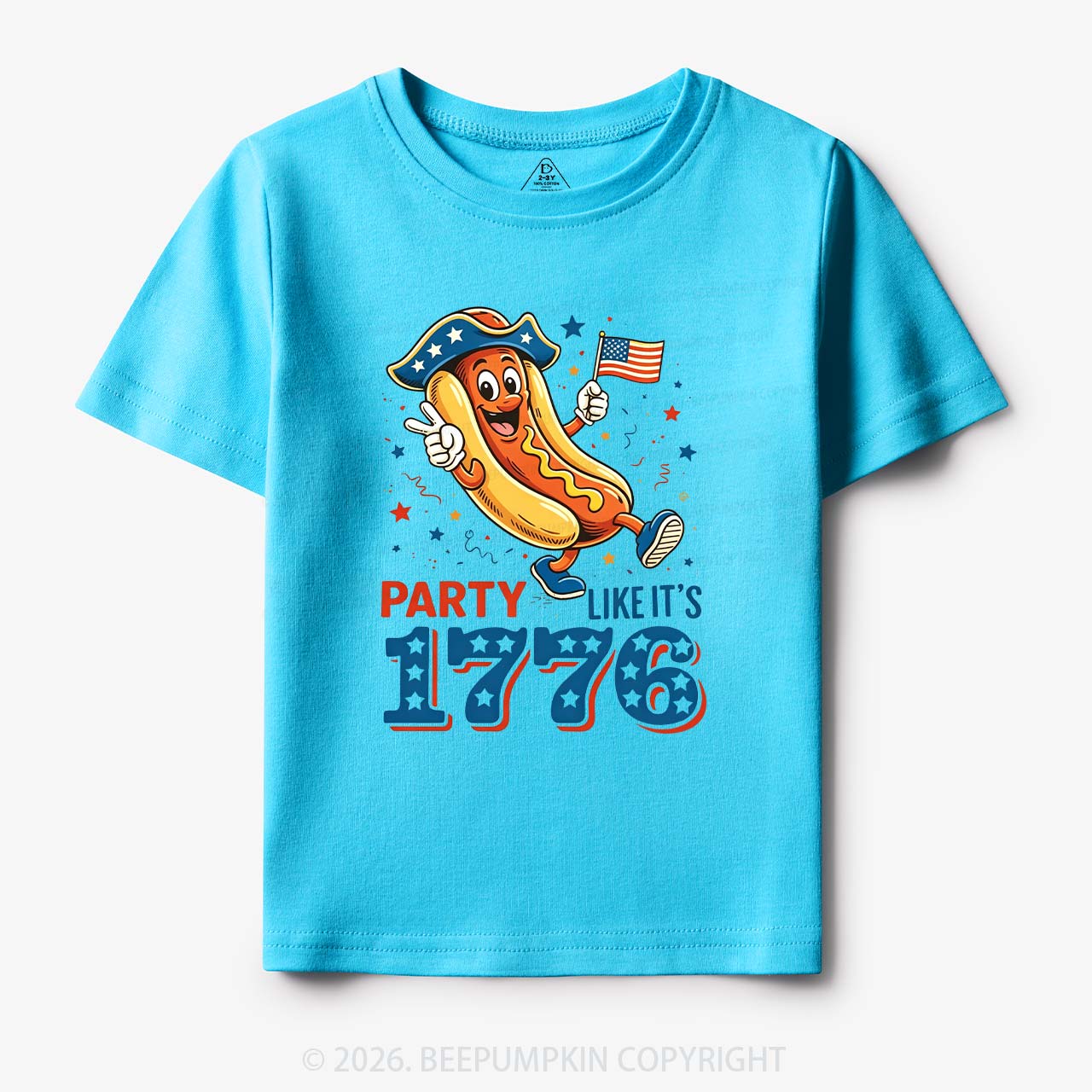 Party Like It's 1776 4th Of July Hot Dog Toddler&Kid's Tees