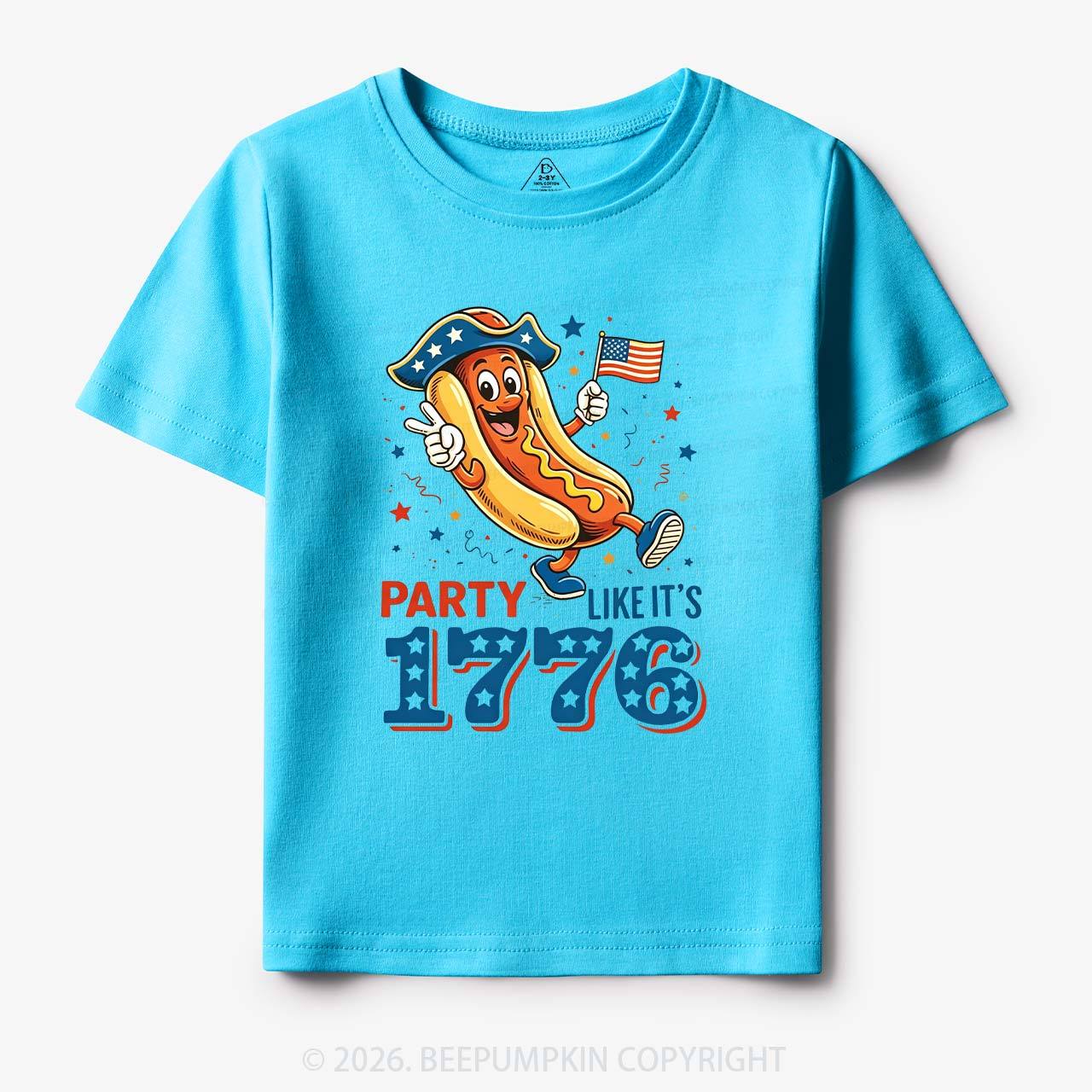 Party Like It's 1776 4th Of July Hot Dog Toddler&Kid's Tees