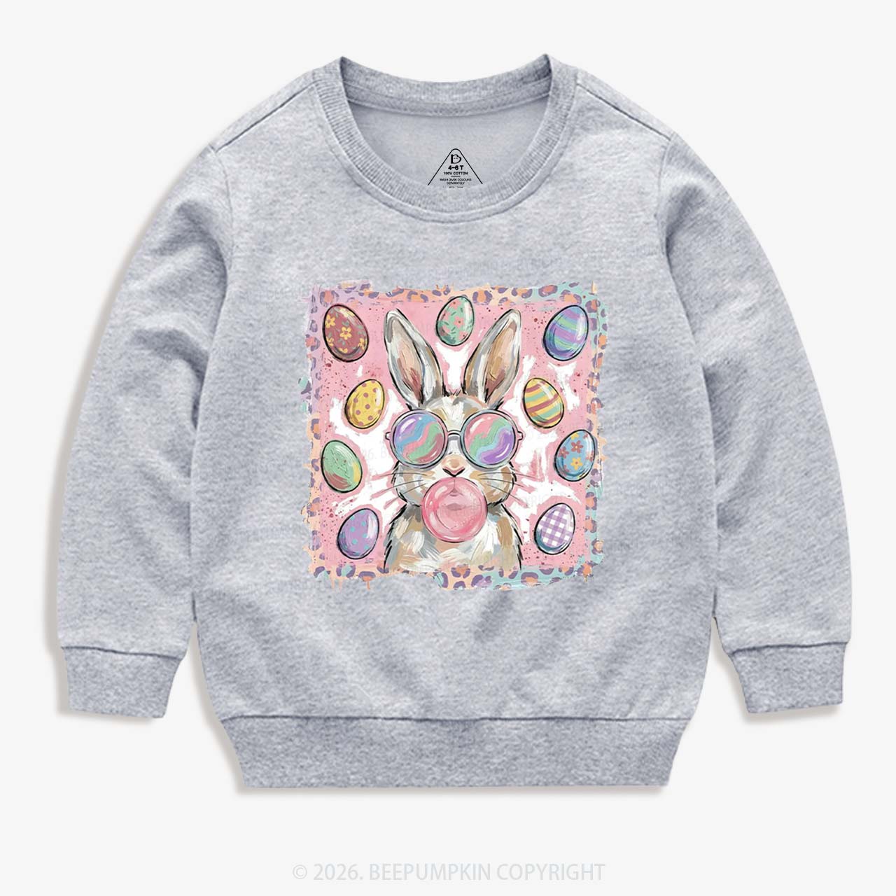 Retro Bubblegum Bunny Colorful Easter Eggs Kid's Sweatshirt