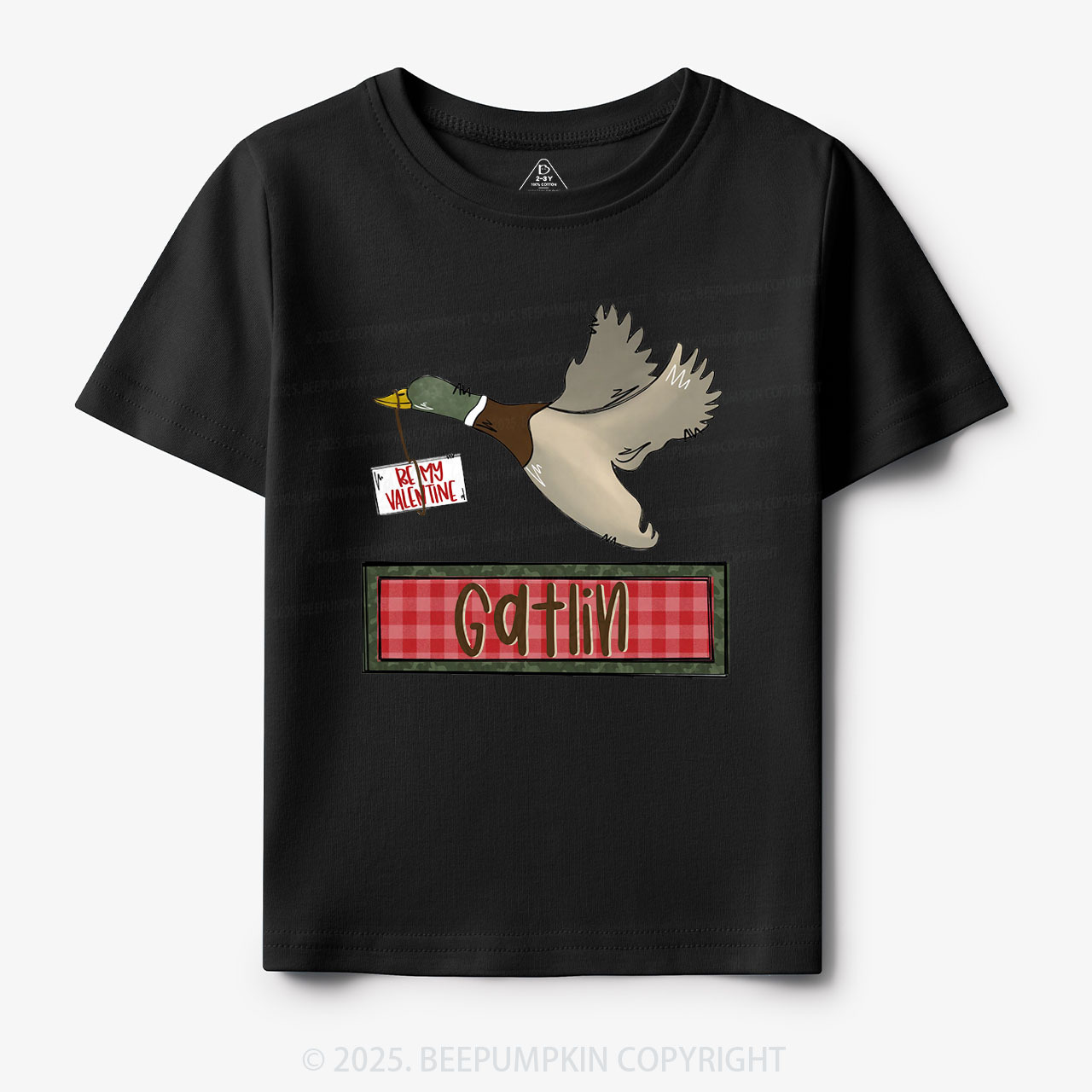 Personalized Be My Valentine Duck Toddler&Kid's Tees Beepumpkin