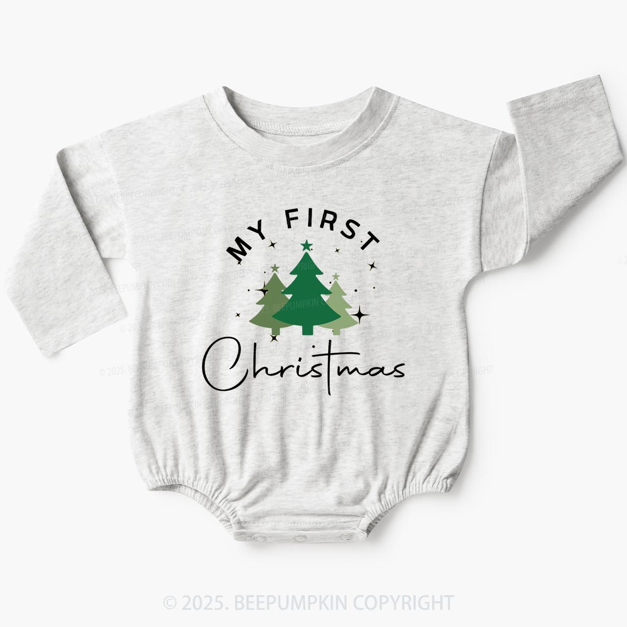 My First Christmas Holiday Baby Bubble Romper Beepumpkin