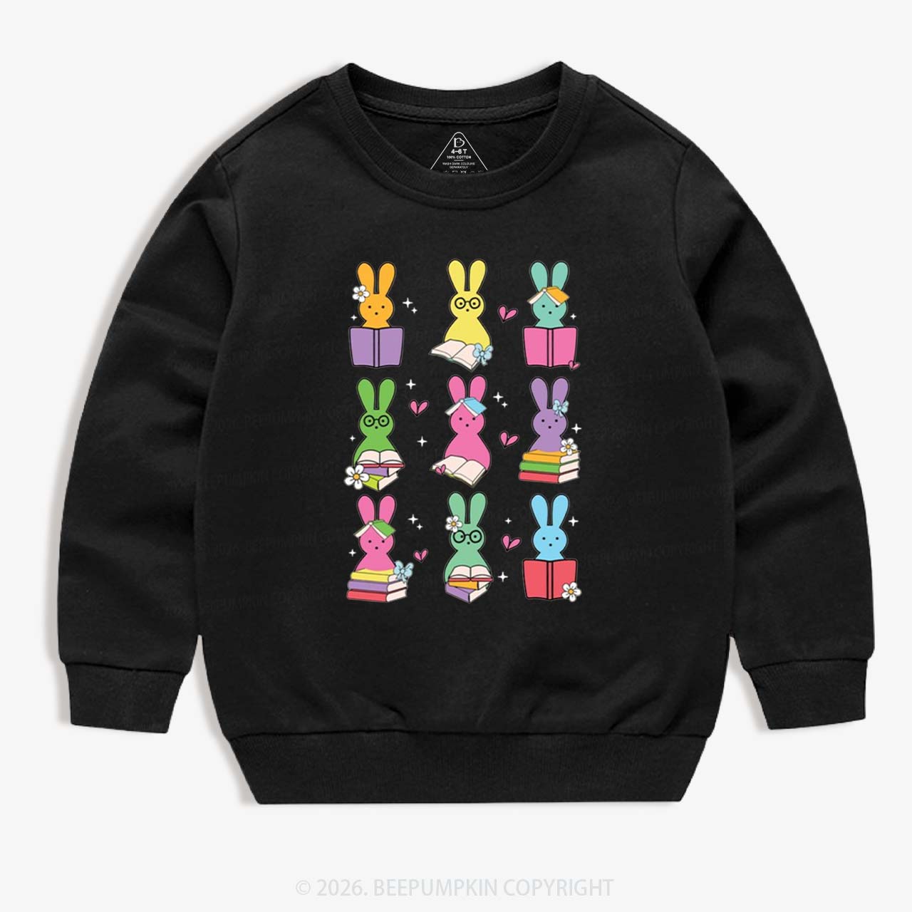 Book Lover Easter Bunnies Kid's Sweatshirt