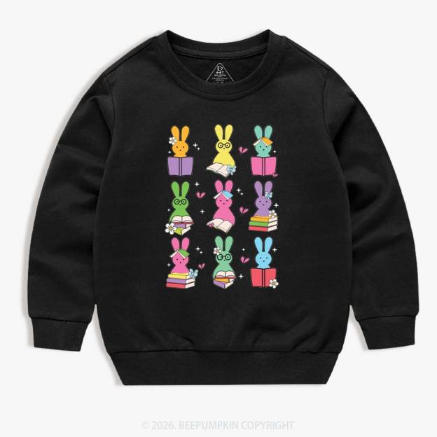 Book Lover Easter Bunnies Kid's Sweatshirt