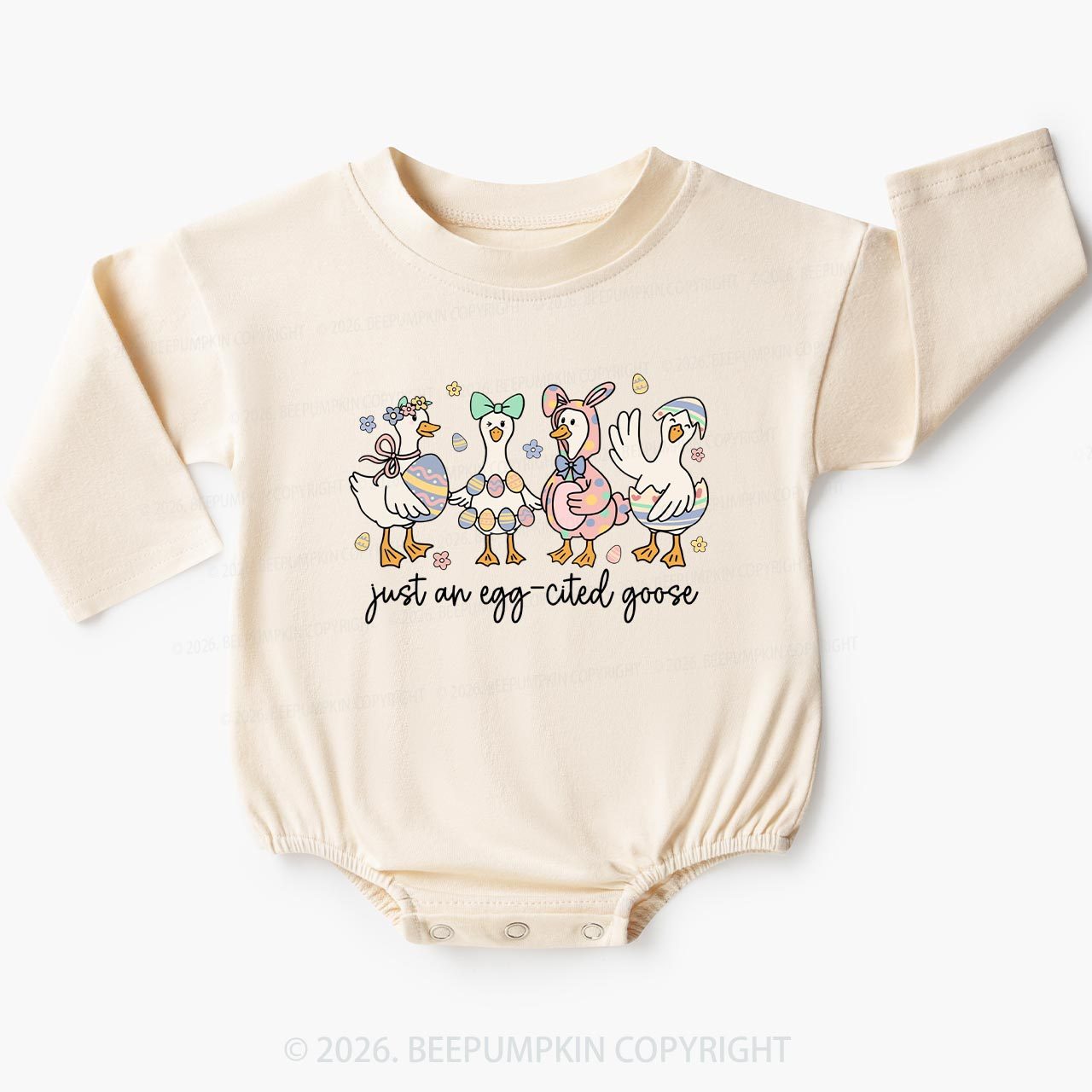 Just an Egg-cited Goose Happy Easter Baby Bubble Romper