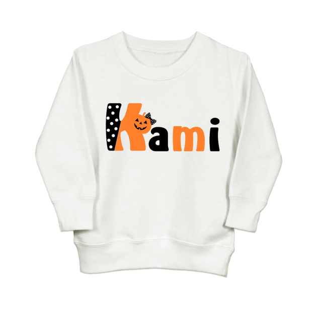 Personalized Halloween Pumpkin Letters Kids Sweatshirt