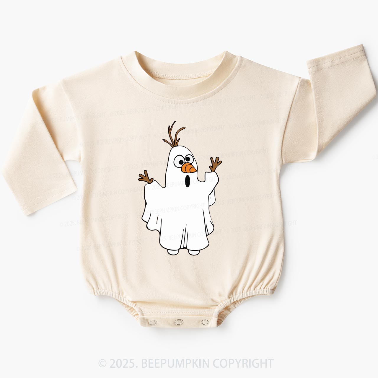 Halloween Boo Ghost Baby Bubble Romper Beepumpkin