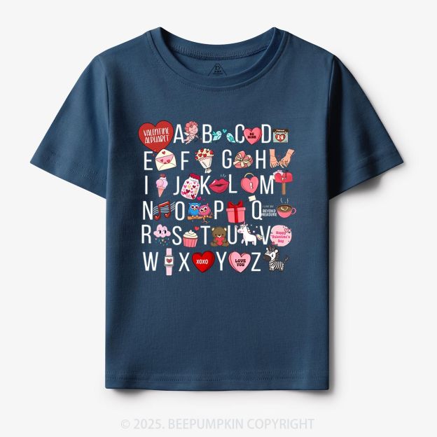 Valentine Alphabet Toddler&Kid's Tees Beepumpkin