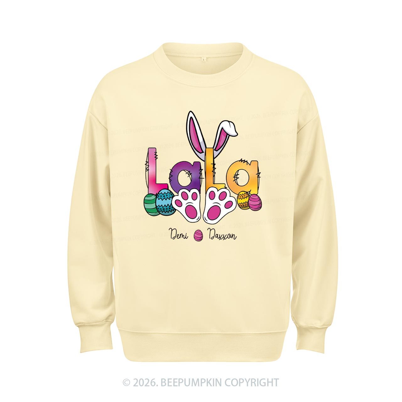 Personalized Spring Easter Bunnies Mimi Sweatshirt
