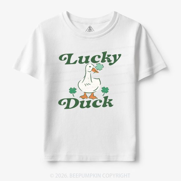 Lucky Duck St Patrick's Day Toddler&Kid's Tees Beepumpkin