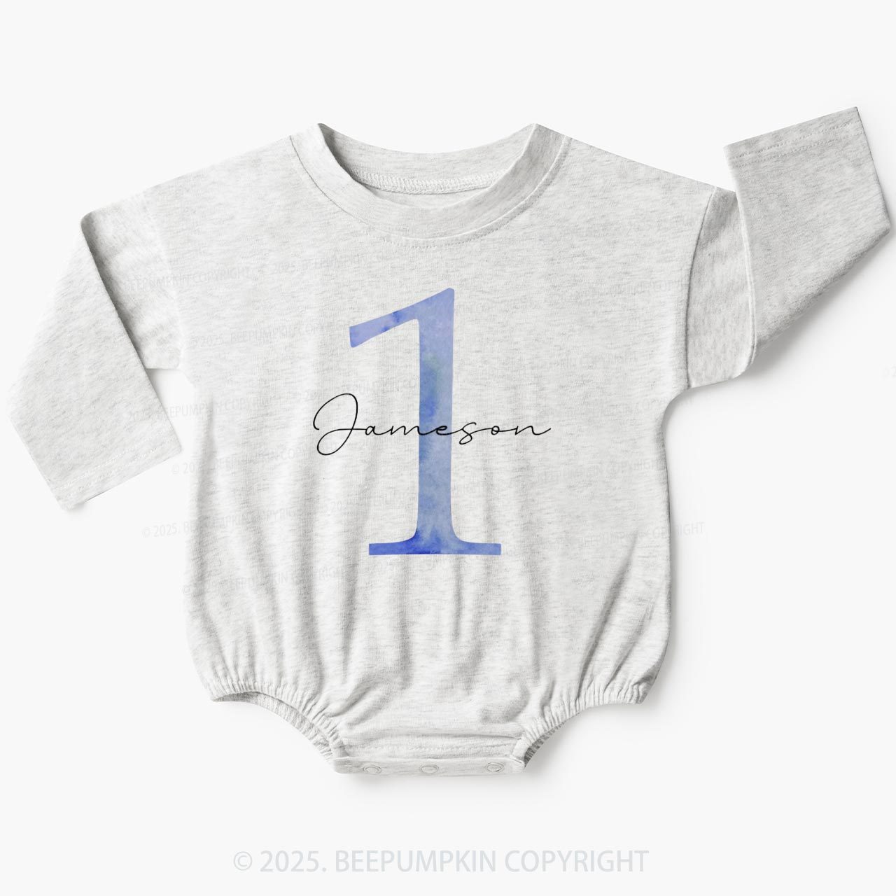 Personalized Birthday Number Baby Bubble Romper Beepumpkin