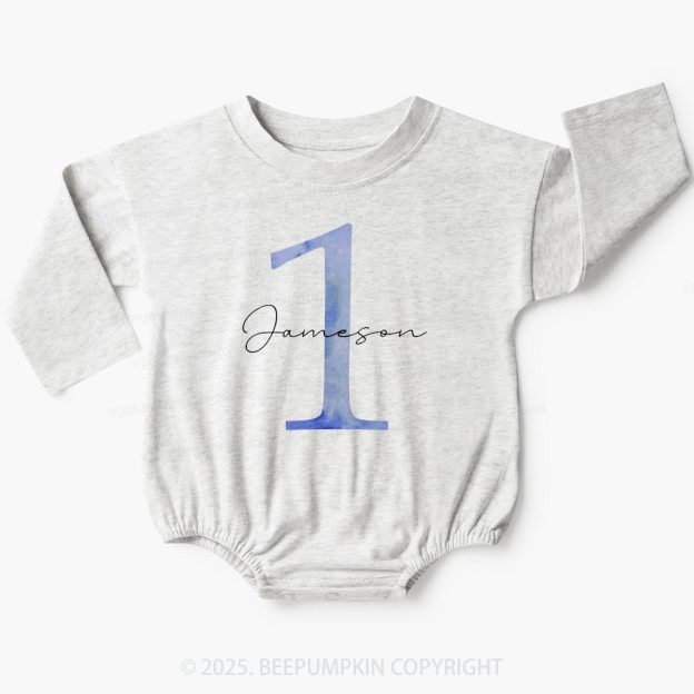 Personalized Birthday Number Baby Bubble Romper Beepumpkin