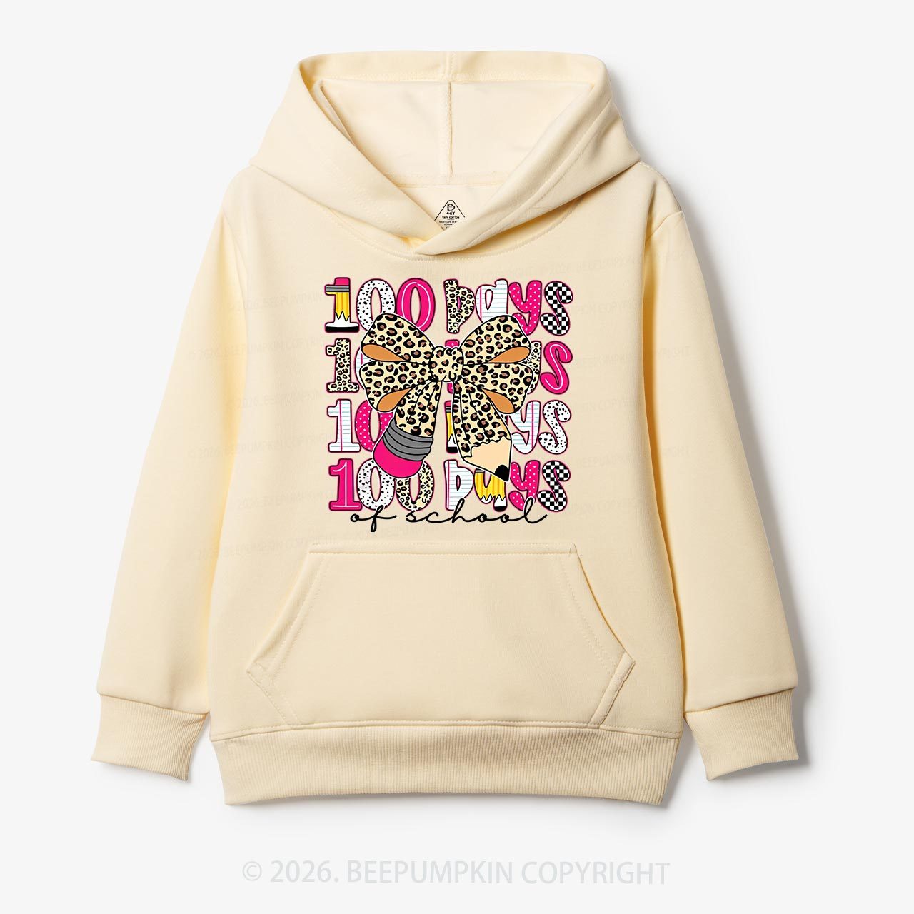 Leopard Love 100 Days Of  School Edition Toddler&Kid's Hoodies