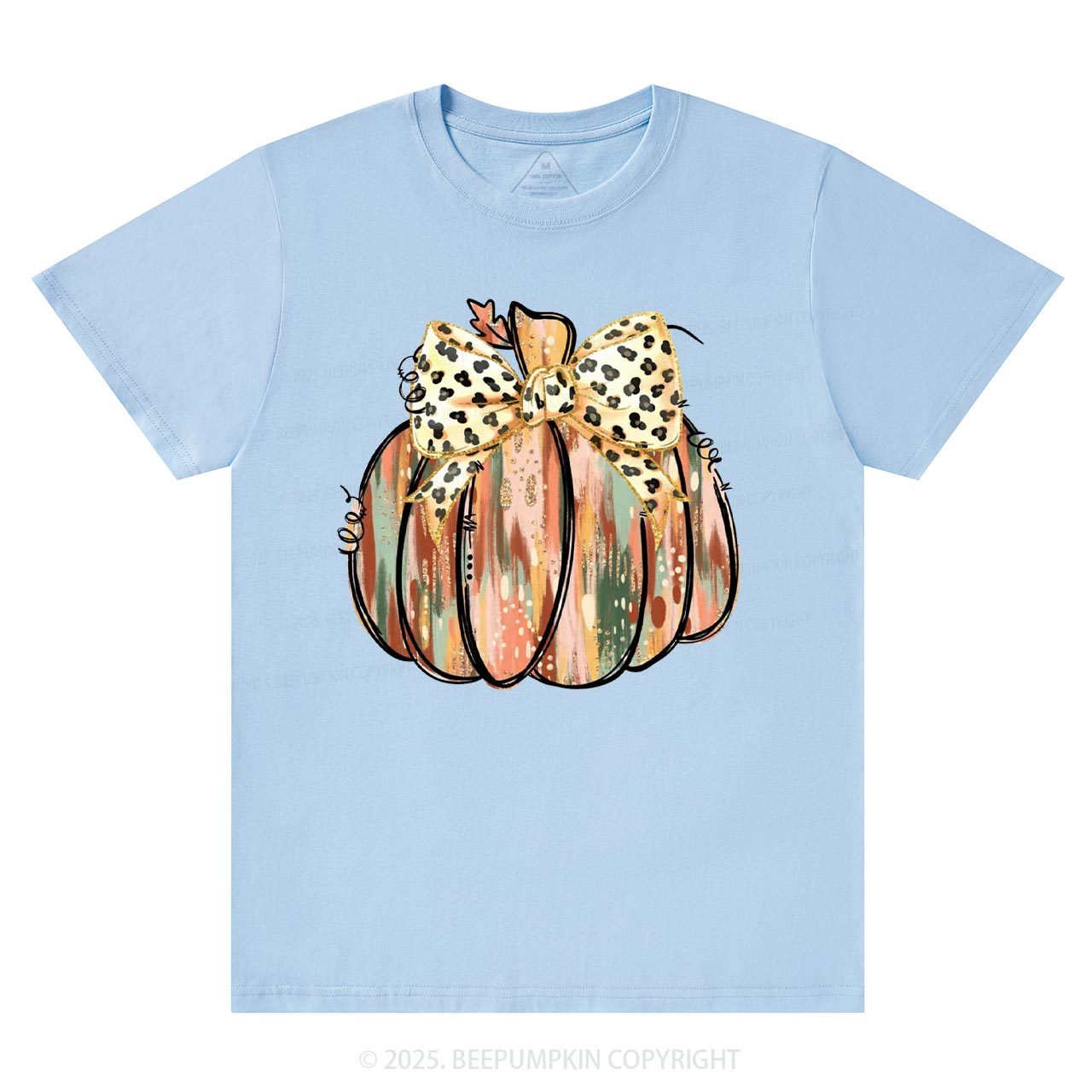 Colorful Coquette Gold Glitter Pumpkin T-Shirts Beepumpkin