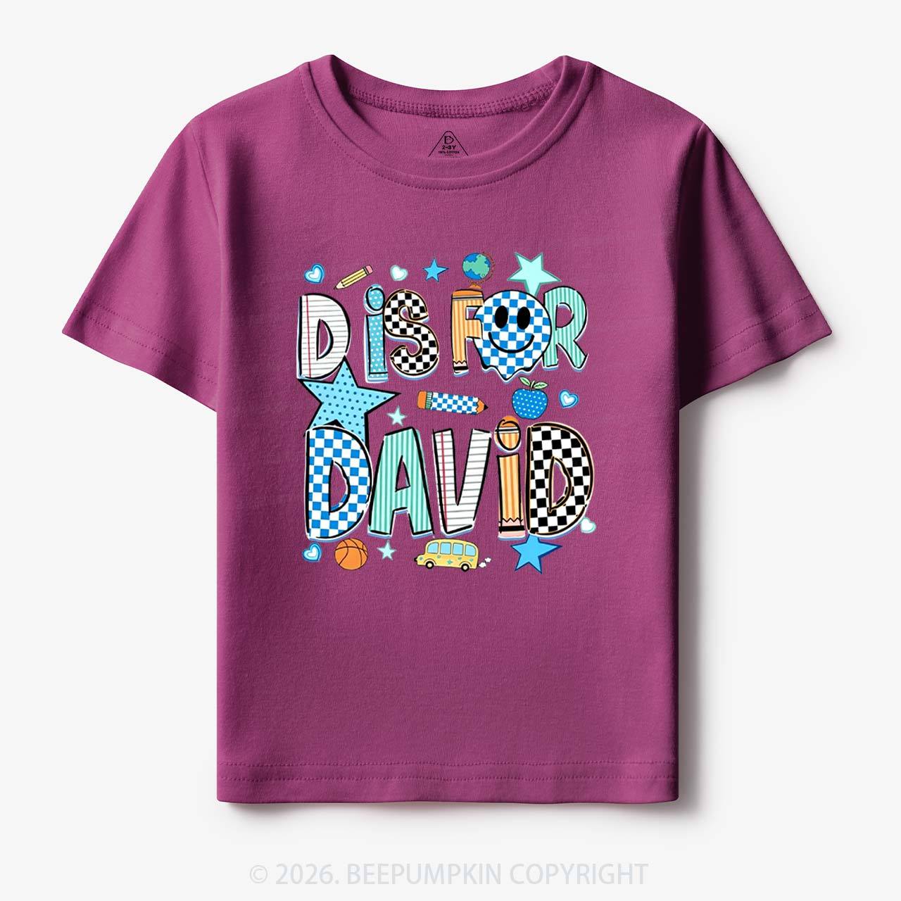 Personalized Letter Is For Name Colorful Toddler&Kid's Tees