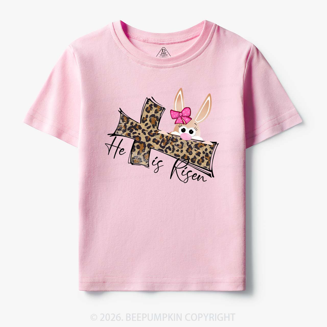 Faith Bunny & Leopard Cross Toddler&Kid's Tees