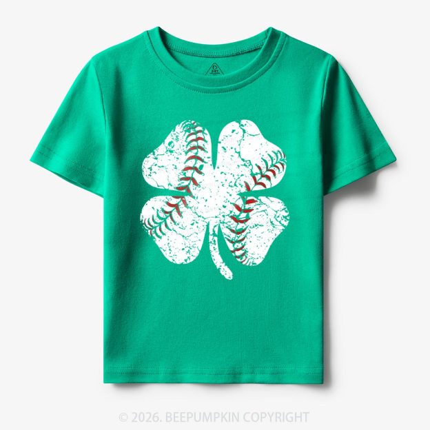 Baseball Shamrock St Patrick's Day Toddler&Kid's Tees Beepumpkin