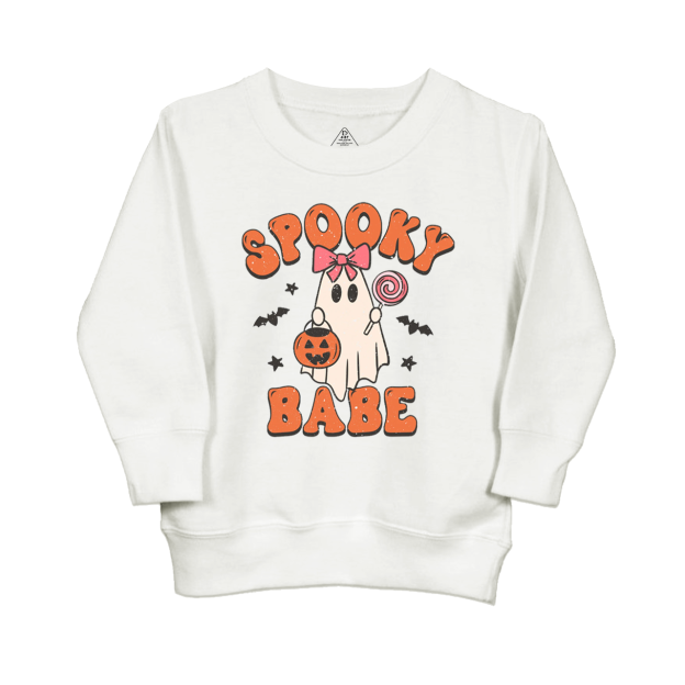 Halloween Ghost Spooky Babe Kids Sweatshirt