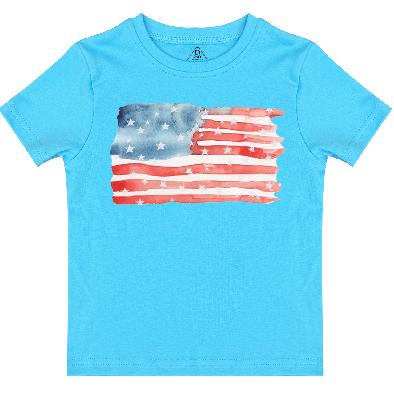 Watercolor American Flag Toddler&Kid's Tees Beepumpkin 