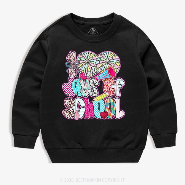 Cheer For 100 Days Pom Pom School Spirit Toddler&Kid's Sweatshirt