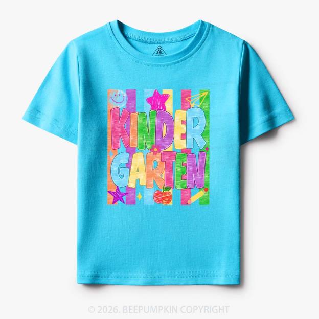Personalized Crayon Colorful Drawn Striped Back To School Toddler&Kid's Tees