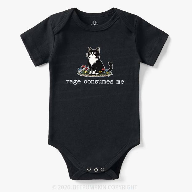 Funny Cat Rage Consumes Me Bodysuit