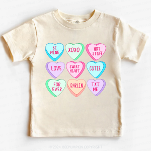 Image of Candy Hearts Valentines Toddler&Kids Tees Beepumpkin