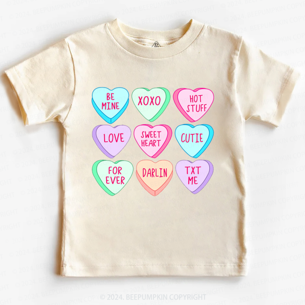 Candy Hearts Valentines Toddler&Kids Tees Beepumpkin