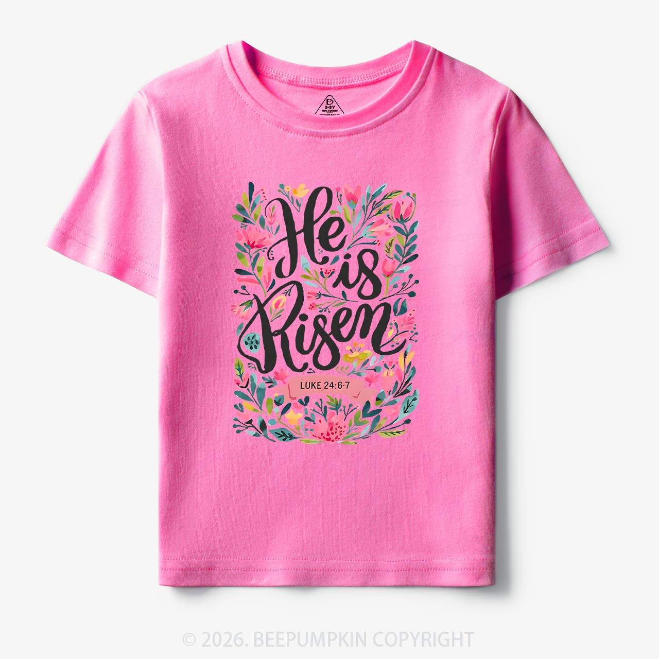 He is Risen Blooming Grace Easter Toddler&Kid's Tees