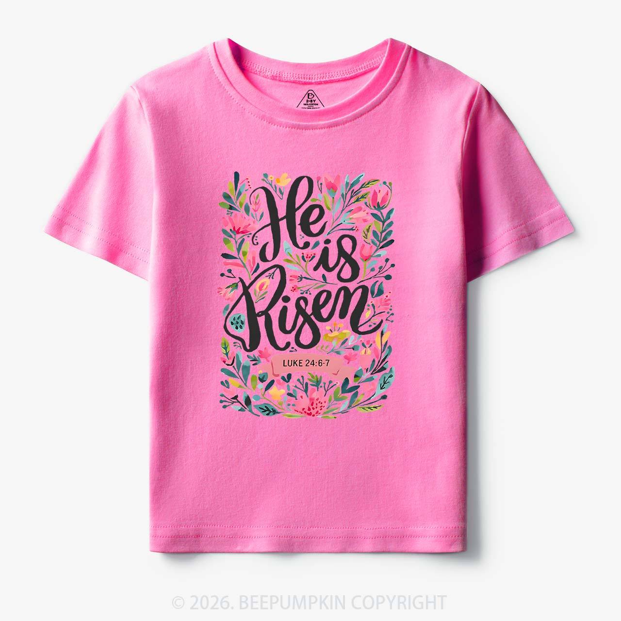 He is Risen Blooming Grace Easter Toddler&Kid's Tees