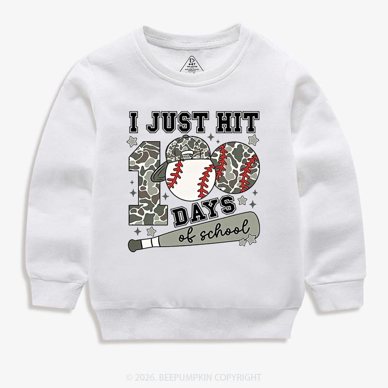 I Just Hit 100 Days Baseball School Toddler&Kid's Sweatshirt