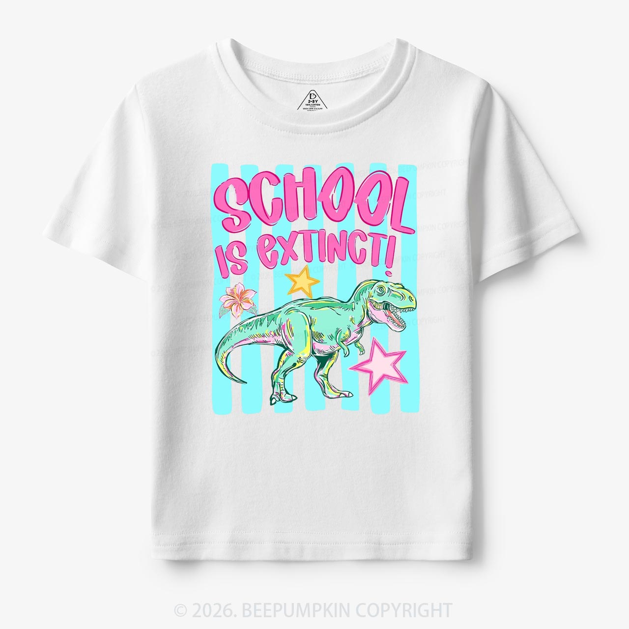 Retro Dinosaur School Is Extinct Last Day Of School Toddler&Kids Shirts