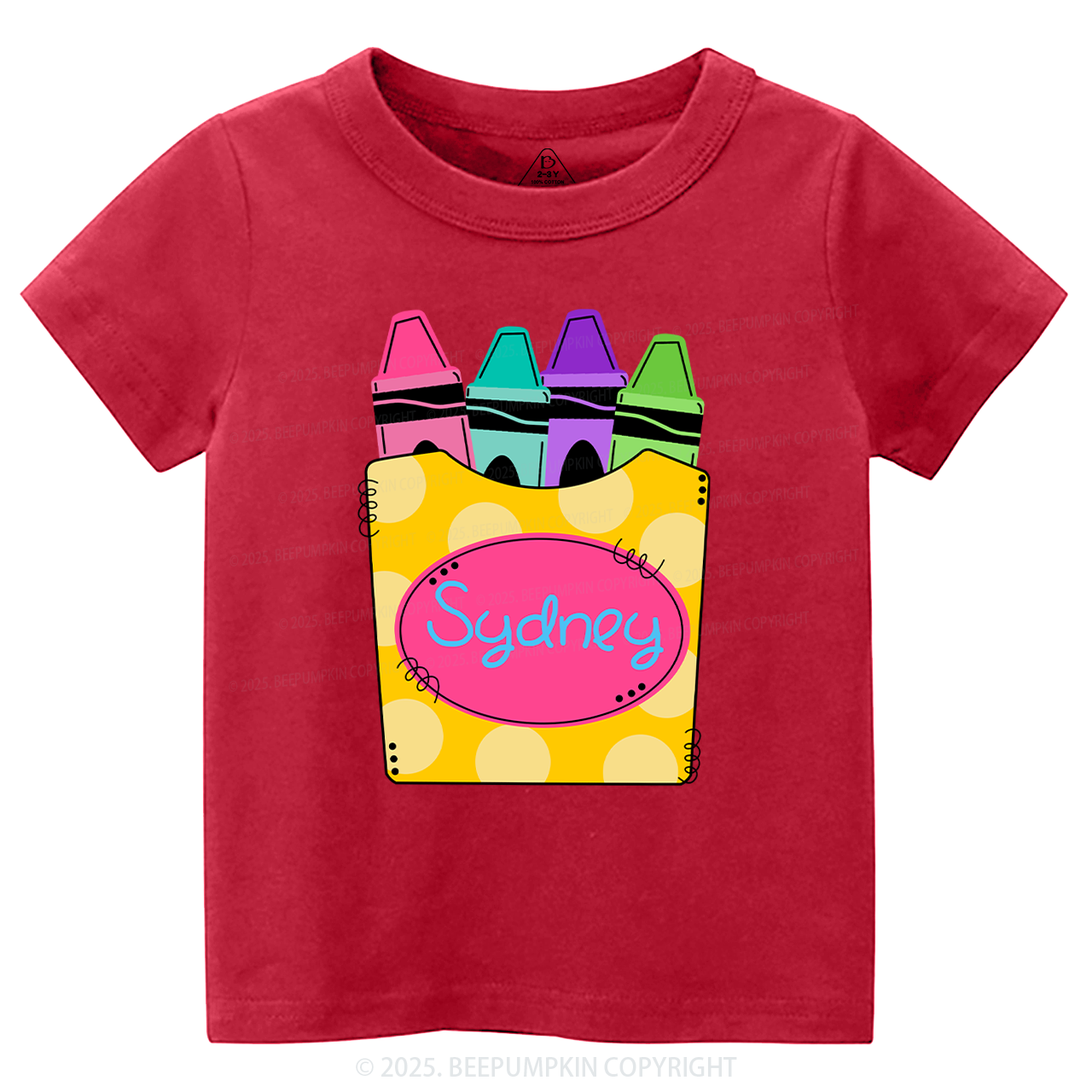 Personalized Girls Crayons Back To School T-shirt
