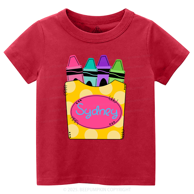 Personalized Girls Crayons Back To School T-shirt