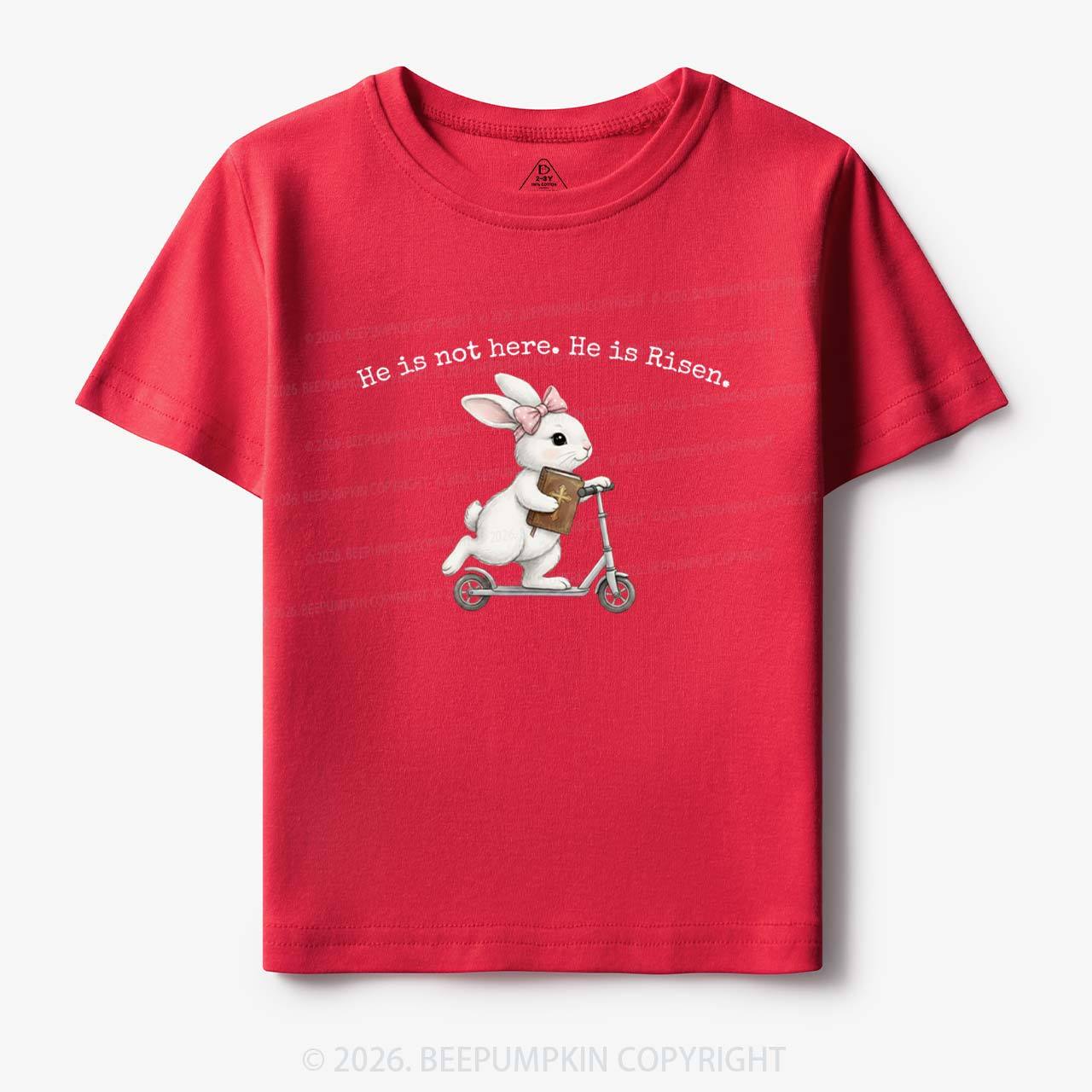He Is Not Here He is Risen Rabbit Christian Easter Toddler&Kid's Tees