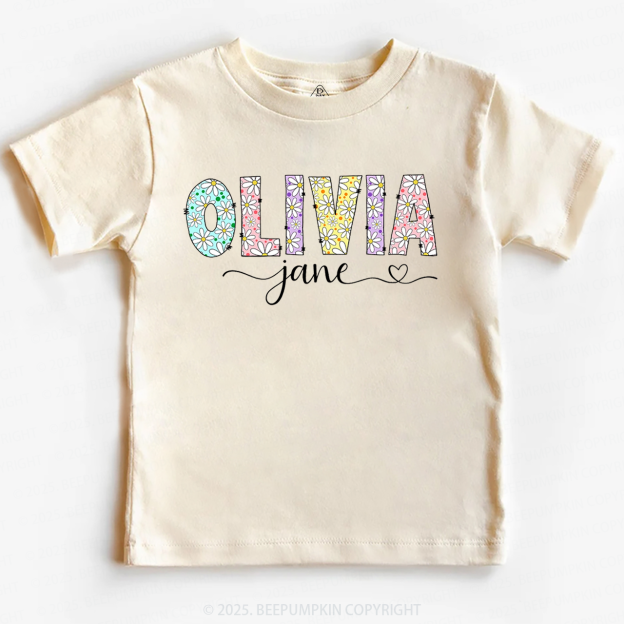 Personalized Name With Daisies Toddler&Kid's Tees Beepumpkin