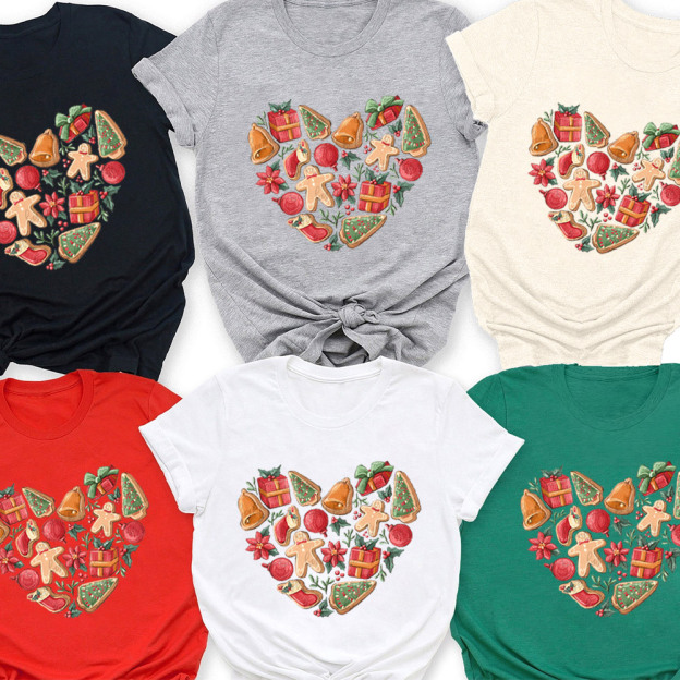 Christmas Cookie Heart Family Matching Shirt