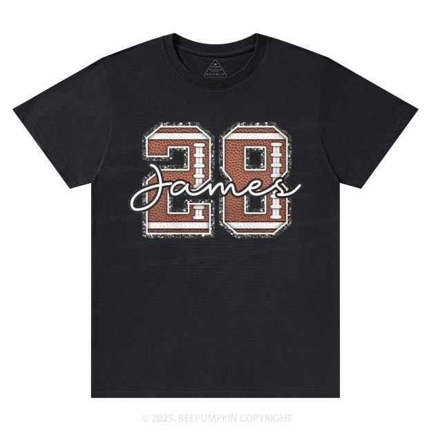 Personalized Football Number Sports Mom T-Shirts Beepumpkin