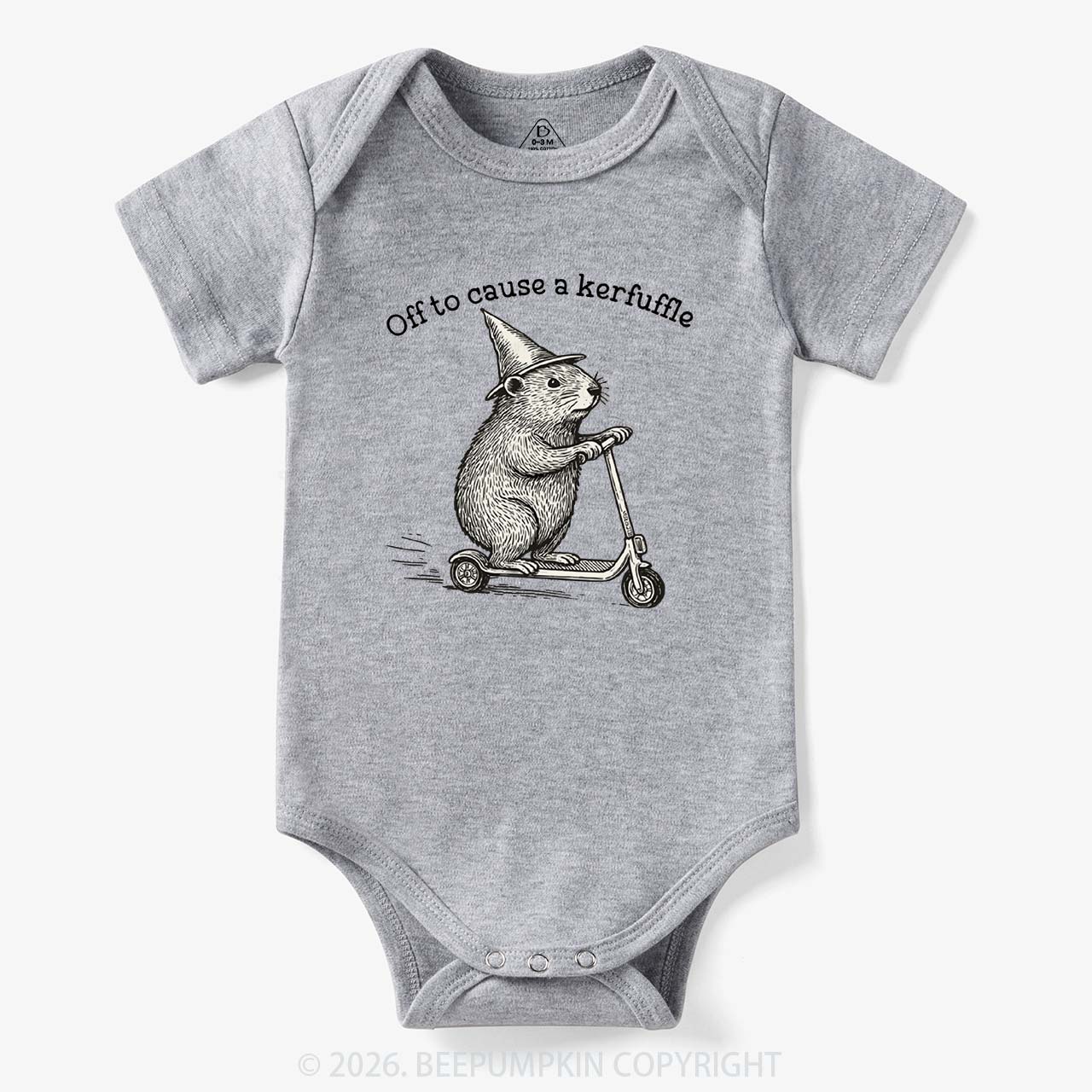 Off To Cause A Kerfuffle Groundhog Scooter Bodysuit