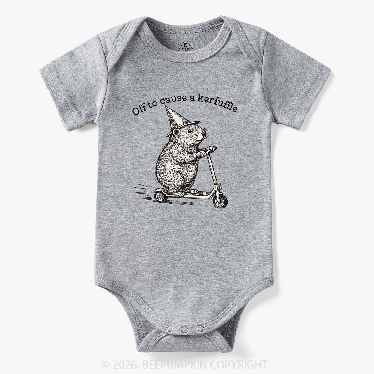 Off To Cause A Kerfuffle Groundhog Scooter Bodysuit