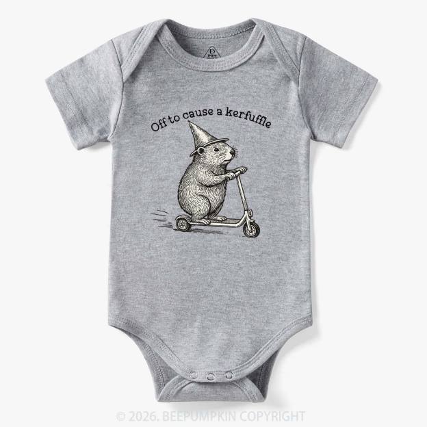 Off To Cause A Kerfuffle Groundhog Scooter Bodysuit