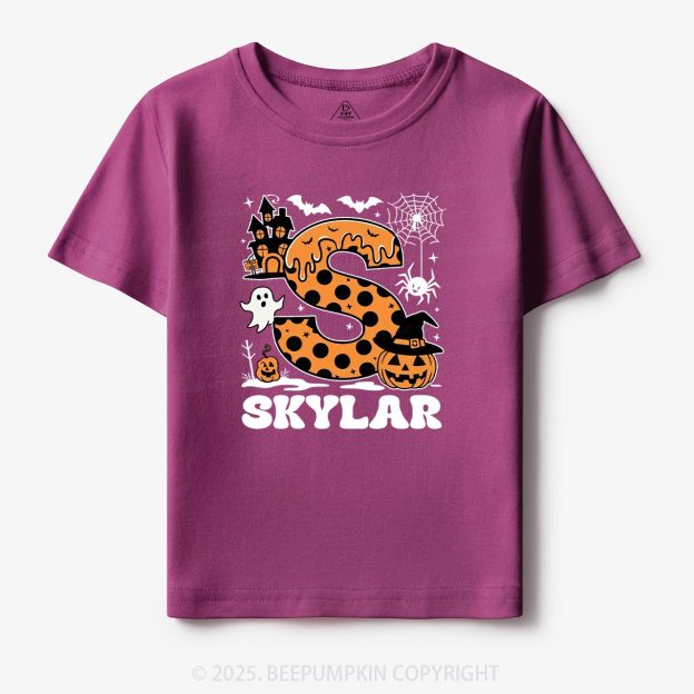 Cute Personalized Name Halloween Toddler&Kid's Tees Beepumpkin