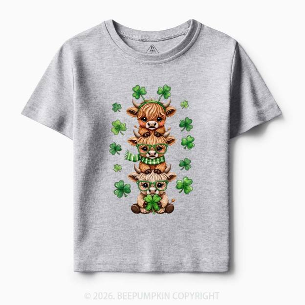 Highland Cow St. Patrick's Day Toddler&Kid's Tees Beepumpkin