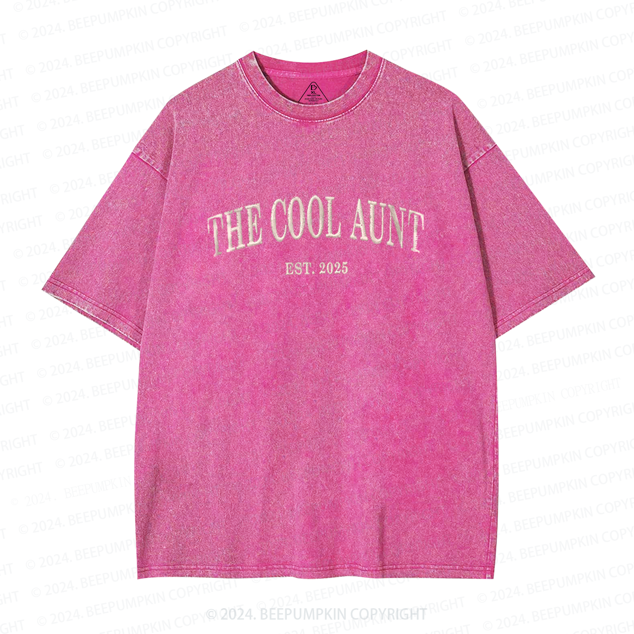 The Cool Aunt Embroidered Auntie Washed Tees